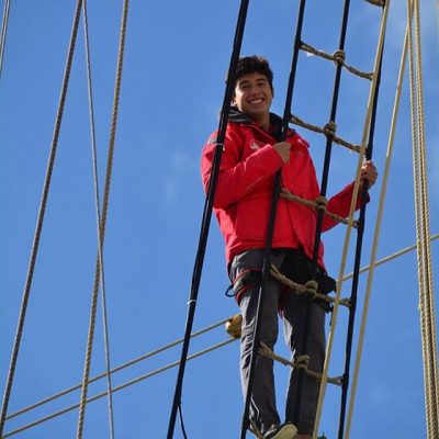 Student on tall ship