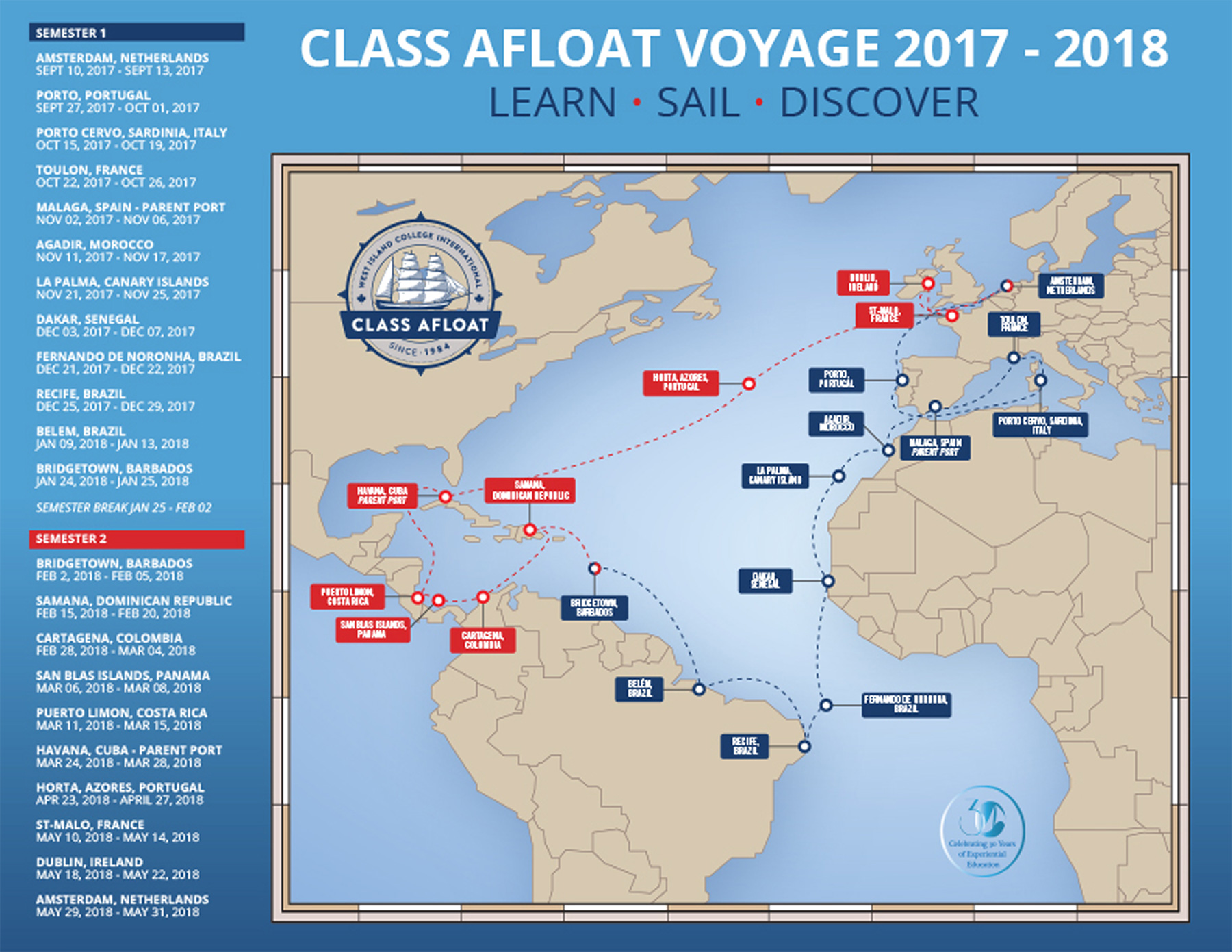 Class Afload Itinerary