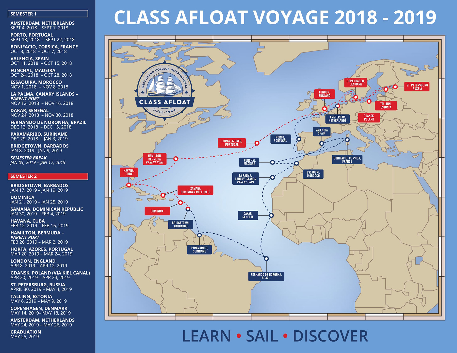 Class Afload Itinerary