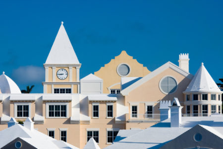 The Tops Of Beige Condominiums In Bermuda