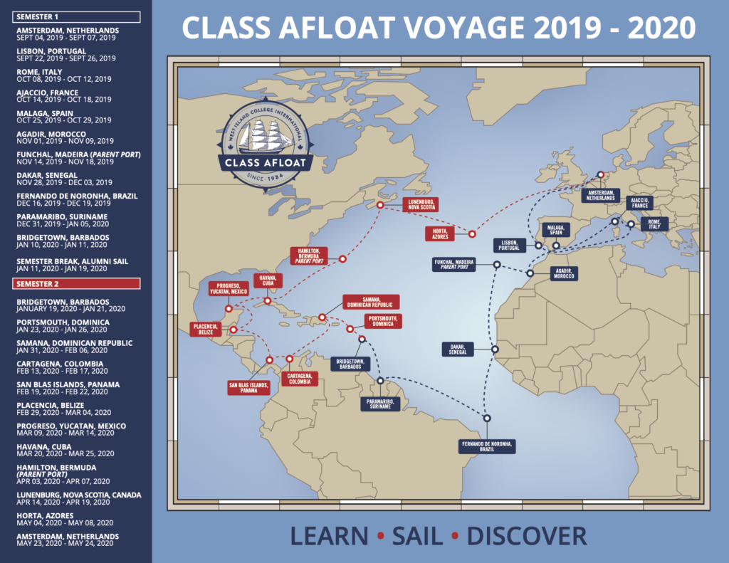 Class Afloat 2019-2020 Map