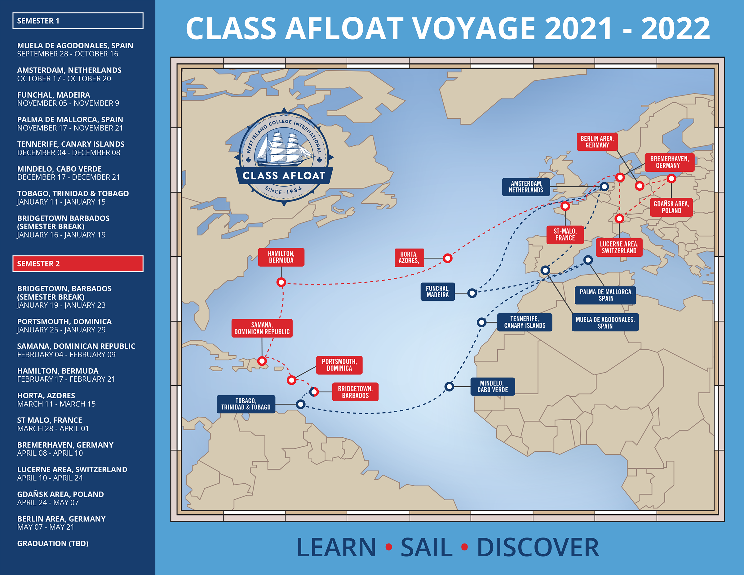 Class Afload Itinerary 2021-2022